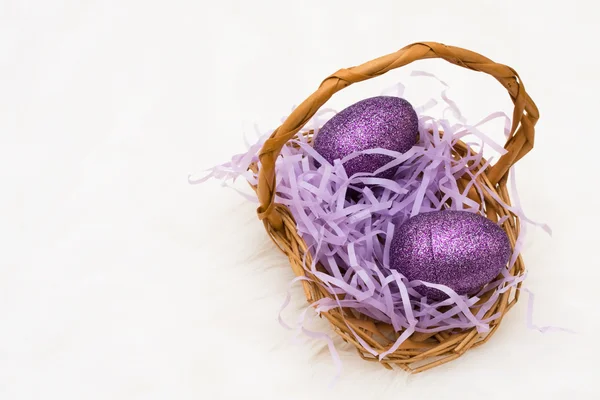 Basket with Easter Eggs — Stock Photo, Image
