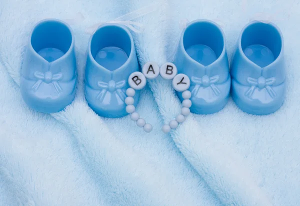 Botas de bebê azul — Fotografia de Stock
