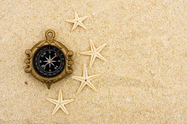 Starfish and Compass — Stock Photo, Image