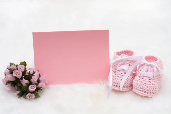 Rosa bebé botines — Foto de Stock