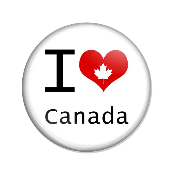Miluju Kanadu tlačítko — Stock fotografie
