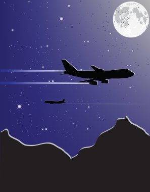ay ışığında uçak