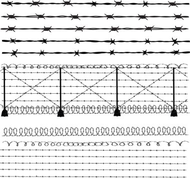 Barbed wire - fence clipart