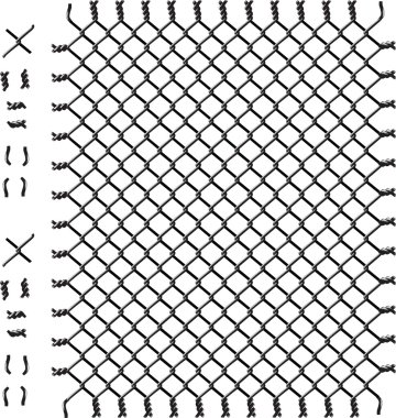 Black woven wire fence clipart