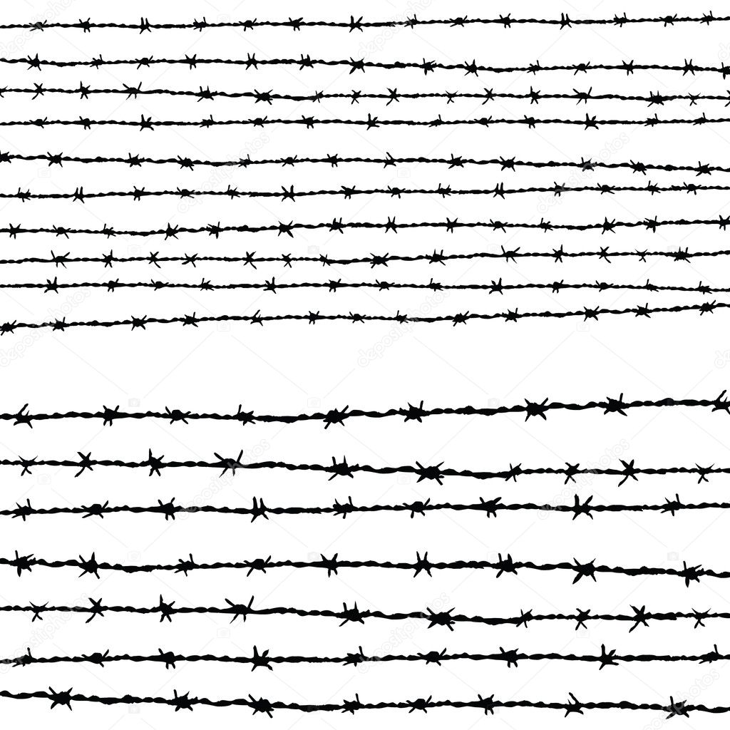 Barbed wire horizontally