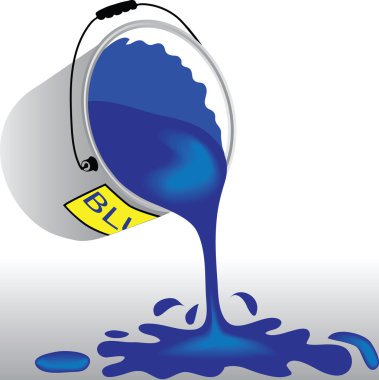 Bucket with blue paint clipart