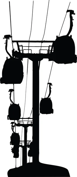 stock image Cable-cars silhouette