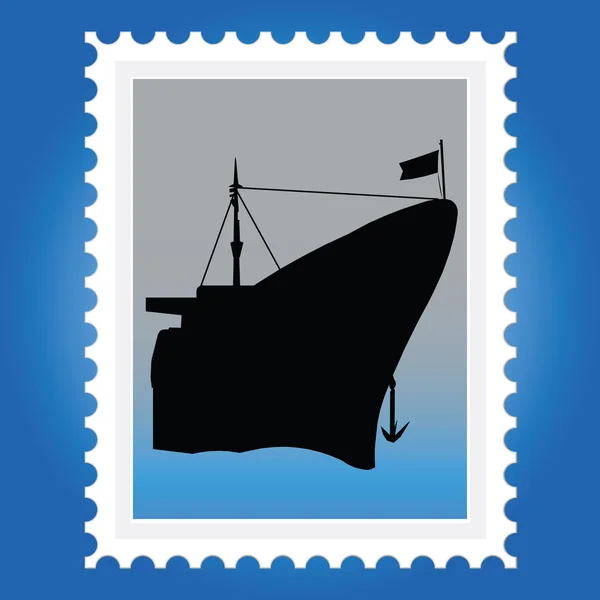 Поштові марки з кораблями — стокове фото