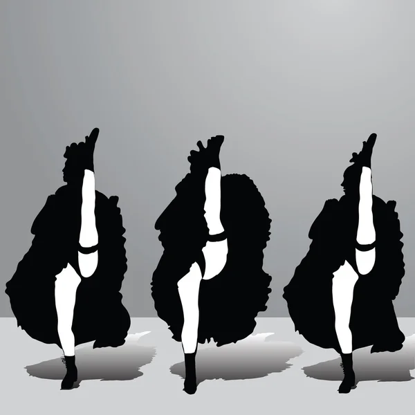 Can Can girls silhouettes — Stock Photo, Image