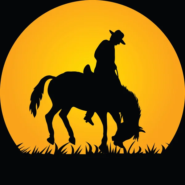 Cowboy im Wildpferd — Stockfoto