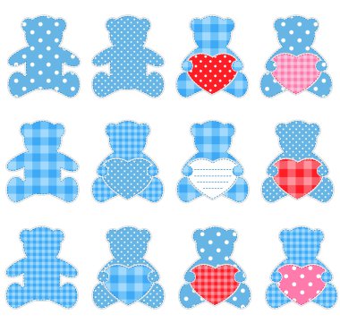 Twelve blue bears clipart