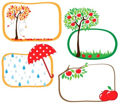 Four atumn frames clipart