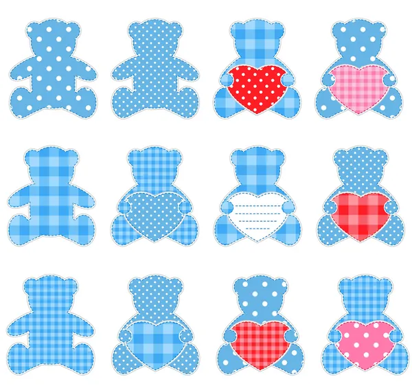 Douze ours bleus — Image vectorielle