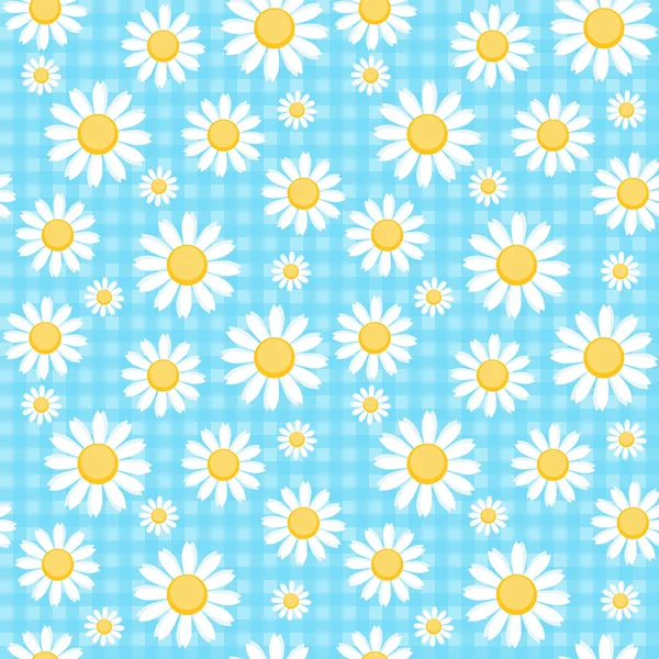 Chamomile checkered background — Stock Vector