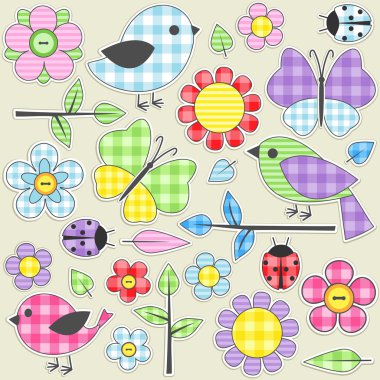 Textile stickers clipart