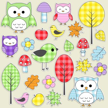 Textile stickers clipart