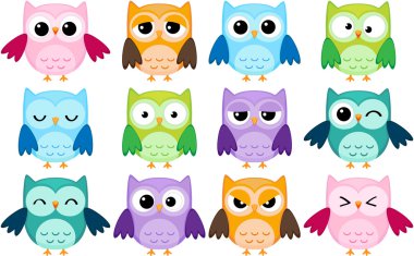 Cartoon owls clipart