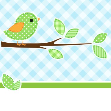 Bird on branch clipart