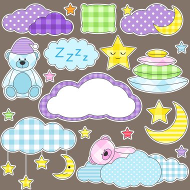 Night stickers clipart