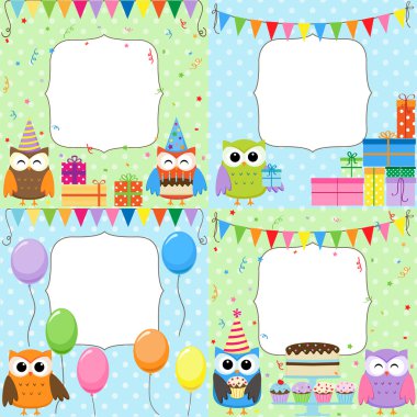 Birthday Party cards clipart