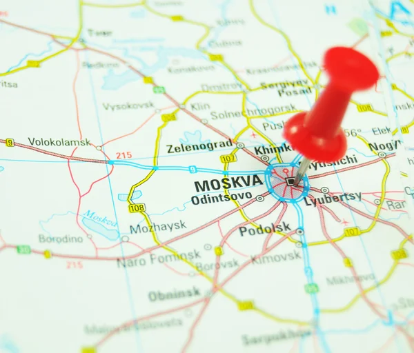 Moskau Auf der Karte — Stockfoto
