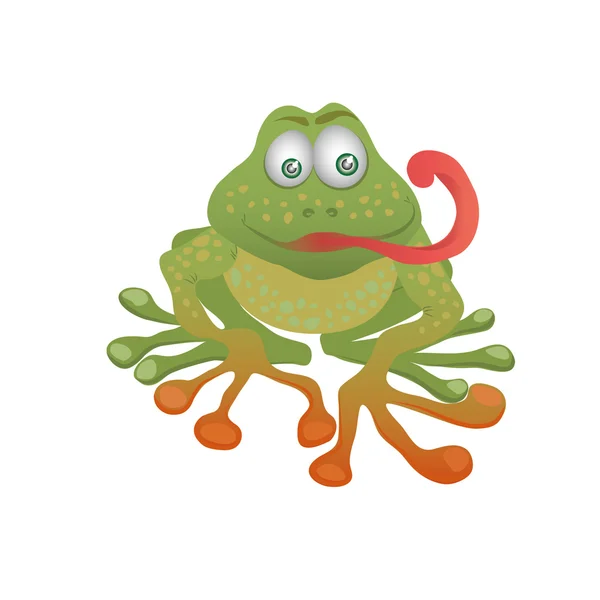 stock vector Cartoon frog on a white background.