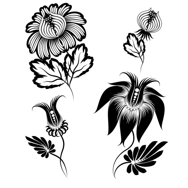 Vector de elementos de diseño gráfico floral — Archivo Imágenes Vectoriales