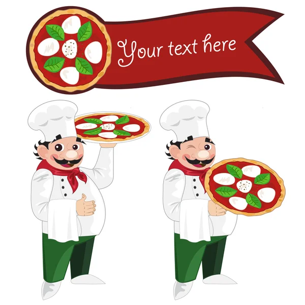 Chef de pizza — Vetor de Stock