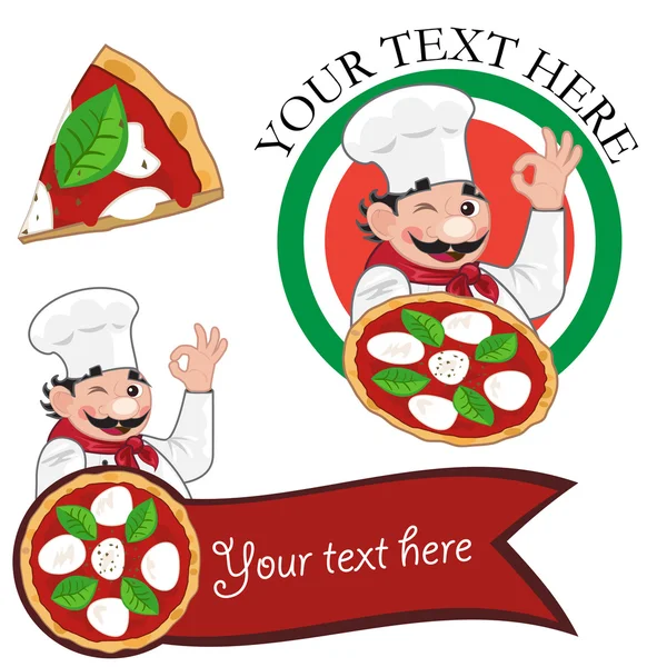 Chef de pizza bonjorno — Image vectorielle