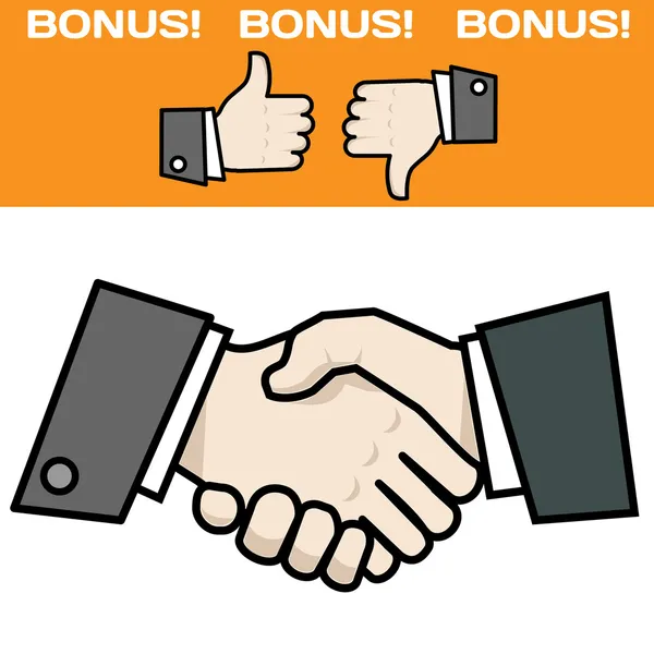 Handslag med bonus — Stock vektor