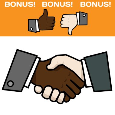 Handshake double color clipart