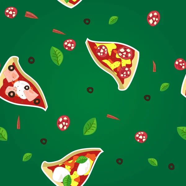 Piza slice seamless mönster — Stock vektor