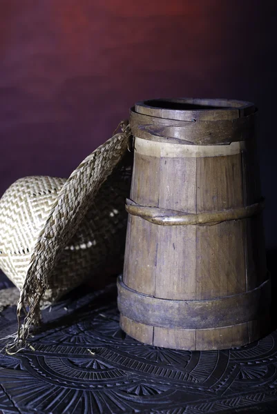 Small barrel with hat Stock Picture