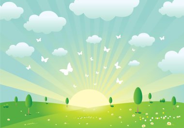 Vector Spring Landscape clipart