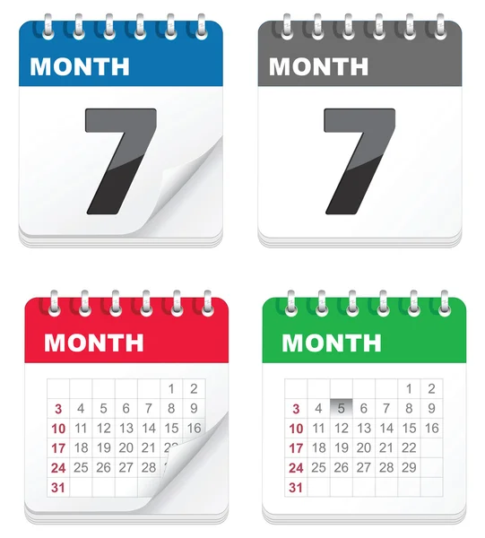 Ikony kalendáře — Stockový vektor