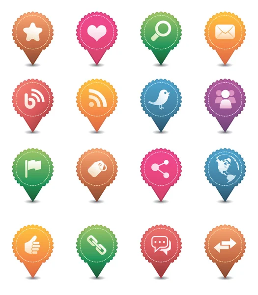 Sociala medier ikoner | Färgglada — Stock vektor