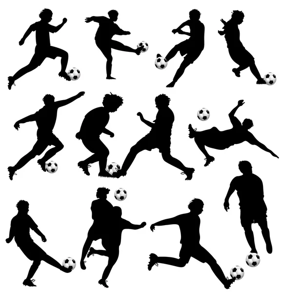 Soccer Silhouettes — Stock Vector