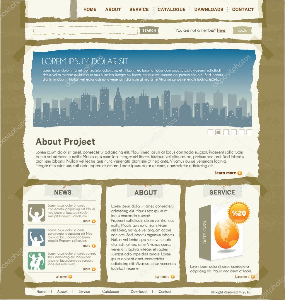 Paper Web Site Design Template