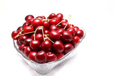 Fresh cherry with a tail clipart