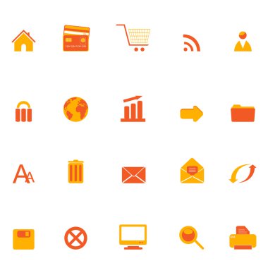 Internet, web and e-commerce icons clipart