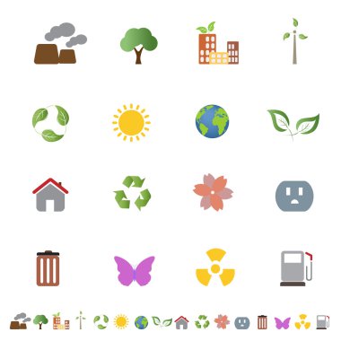 Environmental ecology icon set clipart