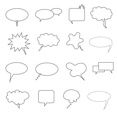 Speech, talk and thought bubbles clipart