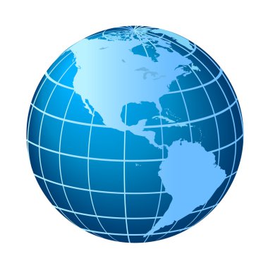 North and South America globe clipart