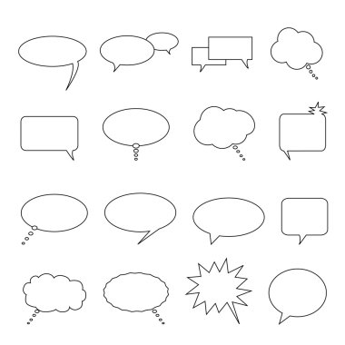 Speech, talk and thought balloons clipart