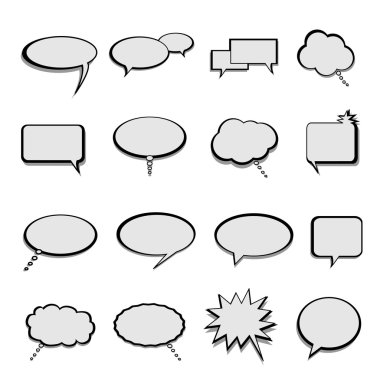 Talk and speech balloons or bubbles clipart