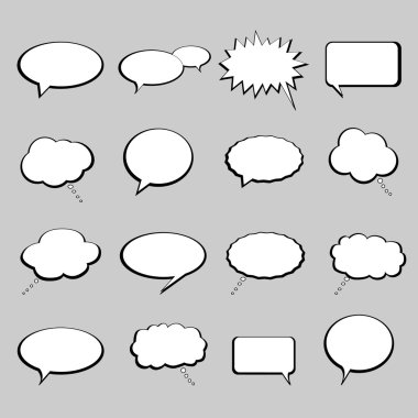 Talk and speech balloons or bubbles clipart