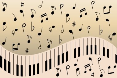 Piano music notes clipart