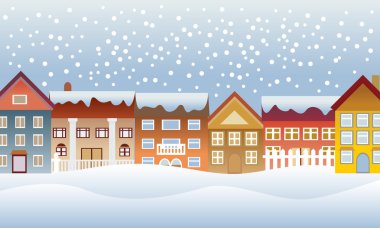 Winter town clipart