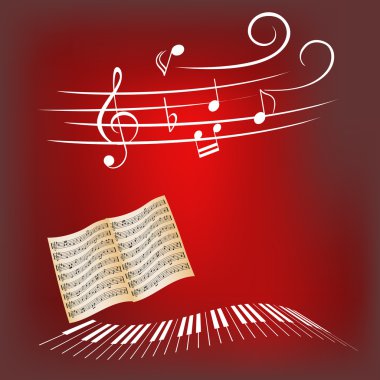 Piano music clipart