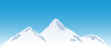 Snowy mountain peaks clipart